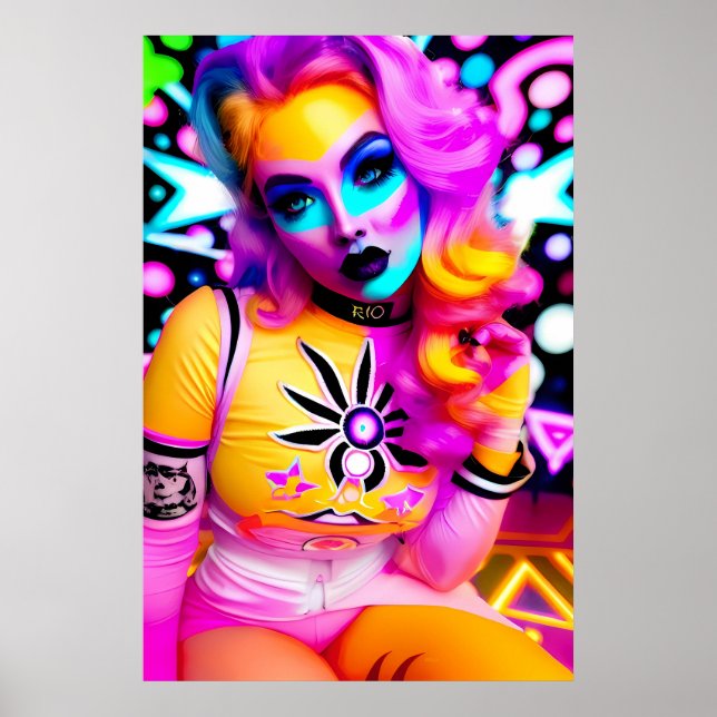 Póster El amor de Año Nuevo ciborg R-10 Ken Gage Retrowav (Frente)