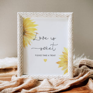 Póster El amor de girasol es dulce, toma un regalo
