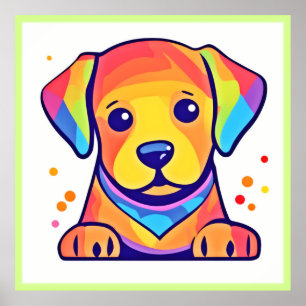 Póster El amor de los cachorros arcoiris