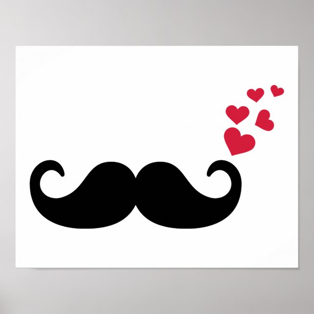 Póster El amor de los corazones rojos de Mustache (Frente)