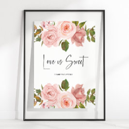 Póster El amor del Boda floral rosa rosa de Rubor es un d
