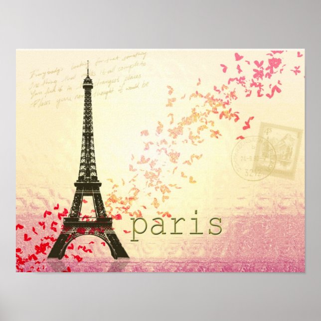 Póster El amor en la Torre Eiffel de París (Frente)