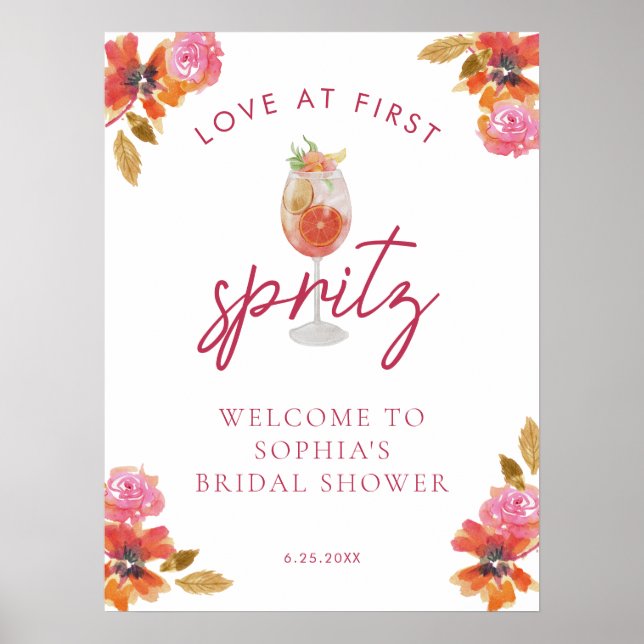 Póster El amor en primer signo de bienvenida a Spritz Bri (Frente)