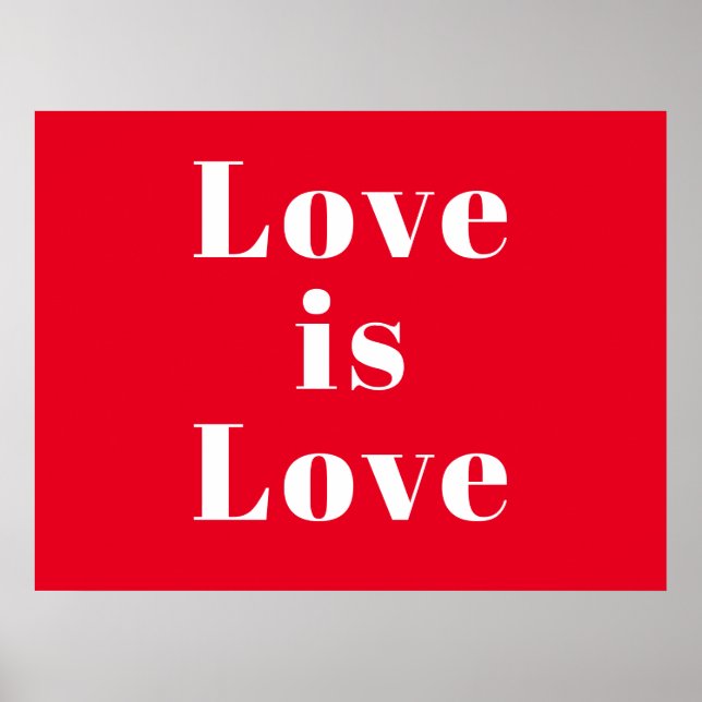 Póster "El amor es amor" blanco rojo (Frente)