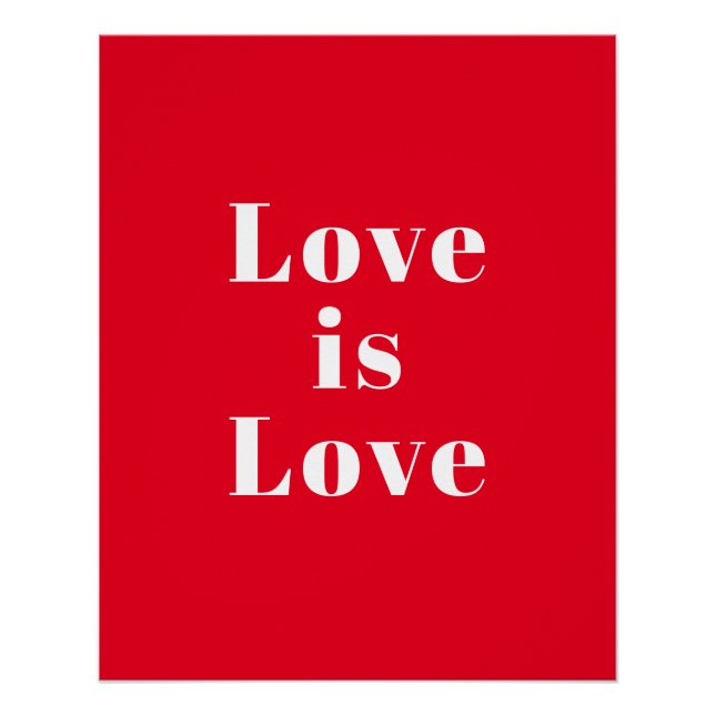 Póster "El amor es amor" blanco rojo (Anverso)