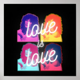 Póster El amor es amor Cher Colorful LGBTQ Pride Poster