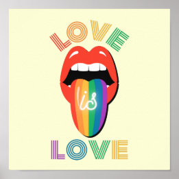 Póster El amor es amor Diversión Colorful LGBTQ Pride Mes