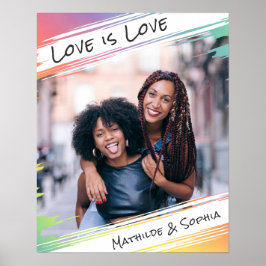 Póster El amor es amor el arcoiris moderno agrega tu foto