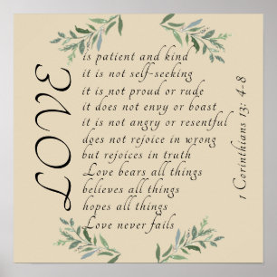 Póster El amor es amor paciente es poster amable