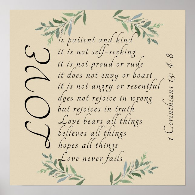 Póster El amor es amor paciente es poster amable (Frente)