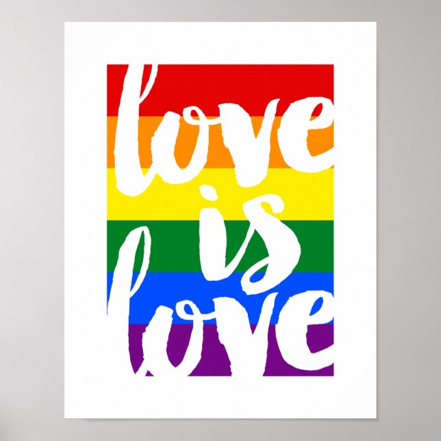 Póster El amor es amor Poster motivacional del orgullo ga (Frente)