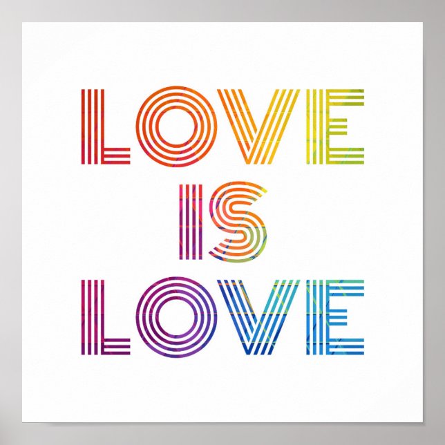 Póster El amor es amor | Rayas modernas (Frente)