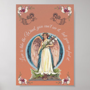 PÓSTER EL AMOR ES COMO EL VIENTO FLORAL INSPIRACIONAL ÁNG
