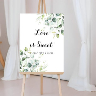 Póster El amor es dulce acuarela Eucalyptus Rótulo de veg