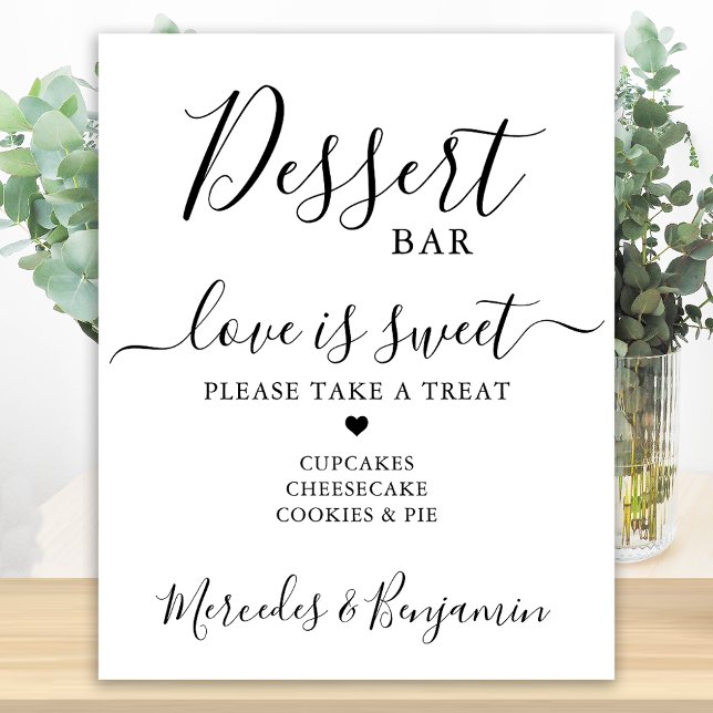 Póster El amor es dulce Boda personalizado bar de postres (Subido por el creador)