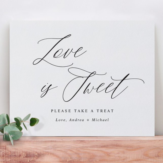 Póster El amor es dulce Boda Rótulo elegancia caligrafía (Subido por el creador)