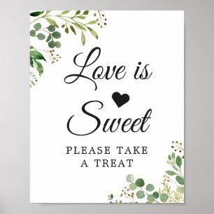 Póster El amor es dulce eucalipto verde follaje hojas