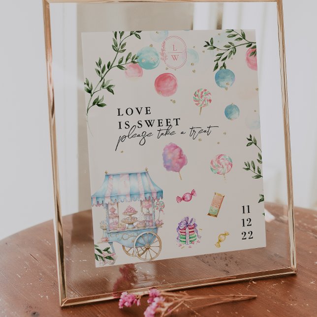Póster El amor es dulce | Letrero de postre de boda (Subido por el creador)