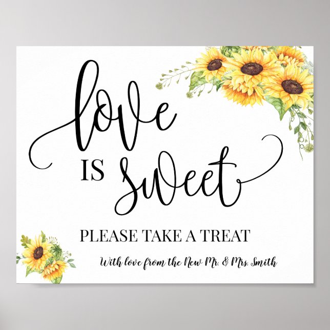 Póster El amor es dulce mesa de postres boda símbolo de g (Frente)