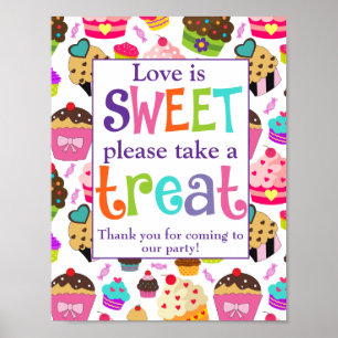 Póster El amor es dulce, por favor toma un regalo