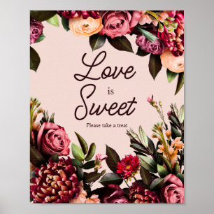 Póster El amor es dulce, por favor tome un regalo