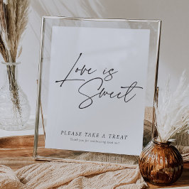 Póster El amor es dulce Rótulo ducha de novia moderna