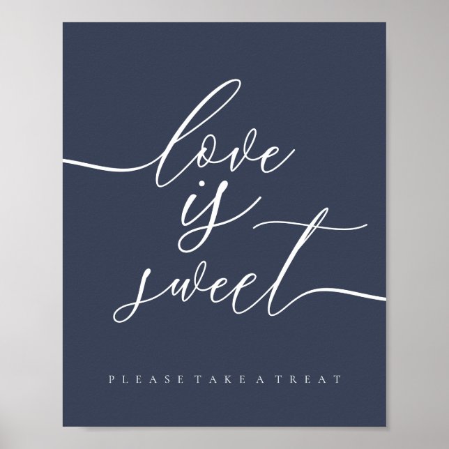 Póster El amor es dulce simple navy (Frente)