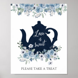 Póster El amor es dulce toma un regalo Té Nupcial