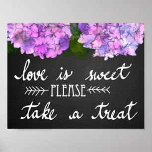 Póster El Amor Es Dulce Toma Un Trato Boda De Chalkboard