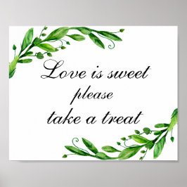 Póster El amor es dulce toma una golosina impresión. Letr