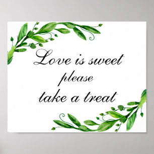 Póster El amor es dulce toma una golosina impresión. Letr
