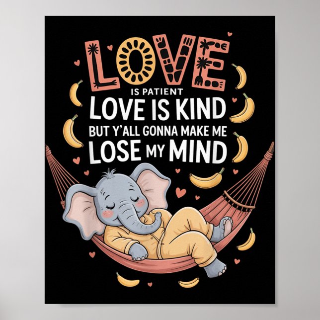 Póster El Amor Es El Amor Del Paciente Es Amable Pero Tod (Frente)
