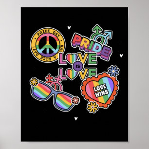 Póster El amor es el amor. El amor gana. LGBT+orgullo.