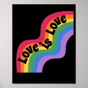 Póster El amor es el amor. LGBT+orgullo. Amor arcoiris.