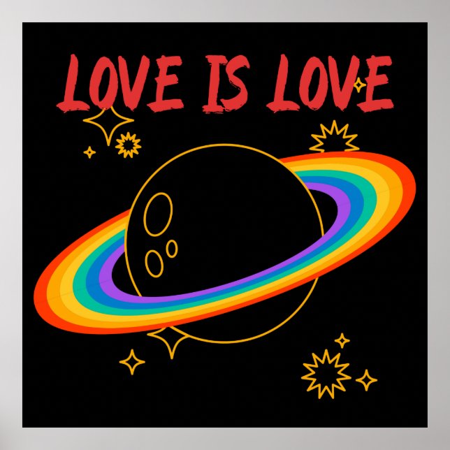 Póster El amor es el amor. Planeta arcoiris. LGBTQ+orgull (Frente)