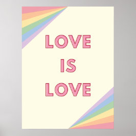 Póster El amor es el diseño del arcoiris del Pastel de Am