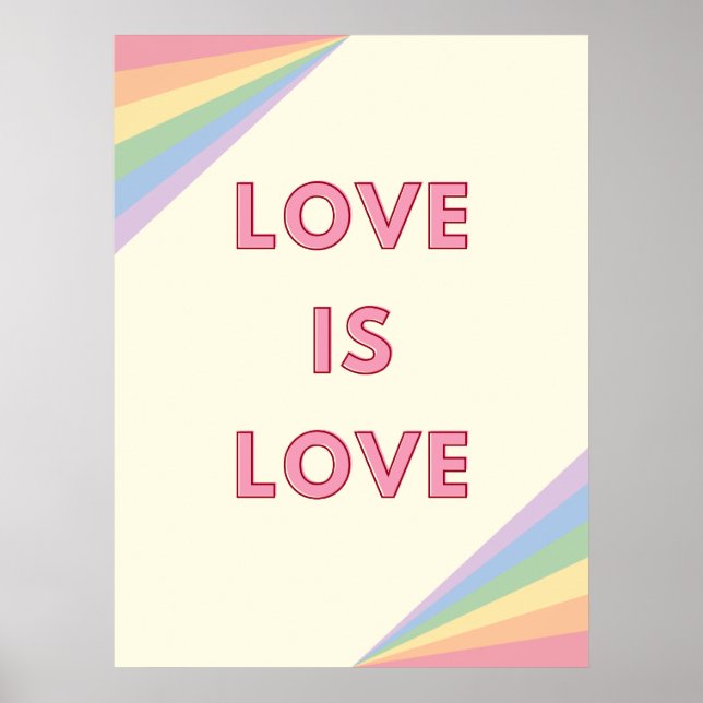 Póster El amor es el diseño del arcoiris del Pastel de Am (Frente)