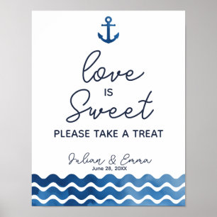 Póster El amor es el signo boda/fiesta moderno dulce
