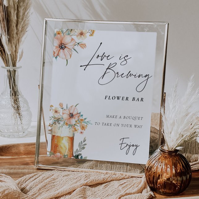 Póster El amor es la flor de Rótulo bar ducha de novias (Subido por el creador)