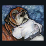 Póster El amor es la palabra<br><div class="desc">Colores acuáticos pintura contemporánea de dos comisiones de contrabando de pitbulls siempre bienvenido</div>