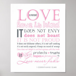 Póster El amor es paciente, amor es bueno - 1 los