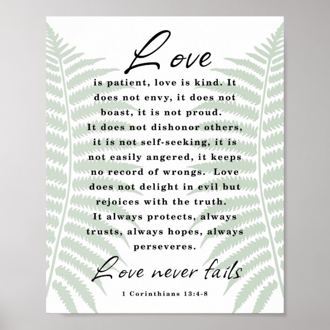 Póster El amor es paciente, el amor es amable (Frente)