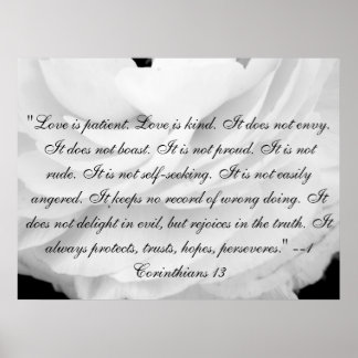 Póster El amor es paciente. El amor es amable.