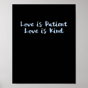 Póster El Amor Es Paciente El Amor Es Amable Azul Minimal