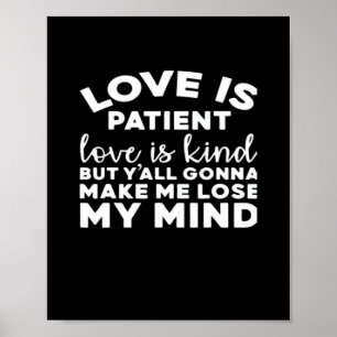 Póster El amor es paciente el amor es amable divertido bo