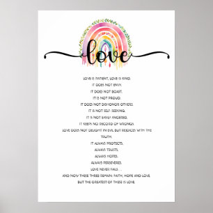 Póster El amor es paciente, el amor es amable, el amor, e