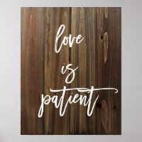 El amor es paciente en la madera falsa | POSTER