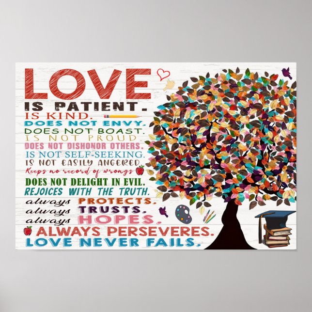 Póster El amor es paciente Poster de aula (Frente)