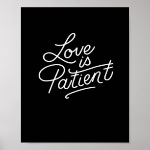 Póster El amor es paciente tipografía de las Escrituras d