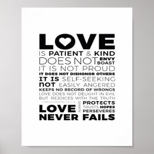 Póster El Amor Es Paciente Y Amable No Envidia Ni Se Jact